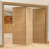 Bespoke Thrufold Forli Oak Flush Folding 3+0 Door - Aluminium Inlay - Prefinished