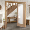 Two Folding Doors & Frame Kit - Pattern 10 Oak Shaker 2+0 - Obscure Glass - Prefinished