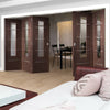 Bespoke Thrufold Portici Walnut Glazed Folding 3+2 Door - Aluminium Inlay - Prefinished