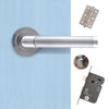 Augustus Bathroom Door Handle Pack - Satin Chrome/Polished Chrome