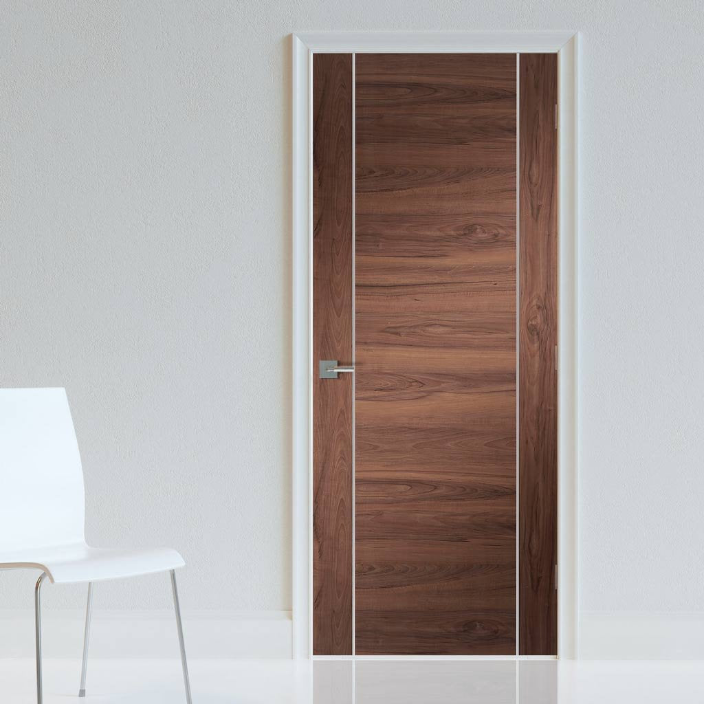 Walnut veneer interior flush door