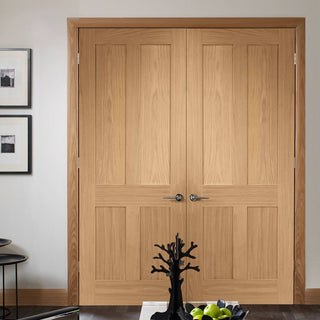 Image: Bespoke Victorian 4P Oak Shaker Door Pair