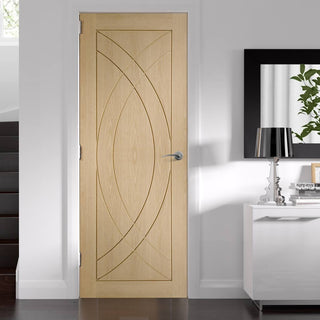 Image: Bespoke oak flush modern door