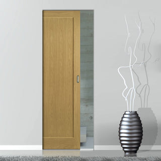 Image: Walden Oak Absolute Evokit Single Pocket Door - Unfinished