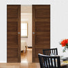 Coventry Walnut Shaker Style Absolute Evokit Double Pocket Doors - Prefinished