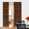 Coventry Walnut Shaker Style Absolute Evokit Double Pocket Doors - Prefinished