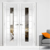 Bespoke Palermo 1L White Primed Glazed Door Pair