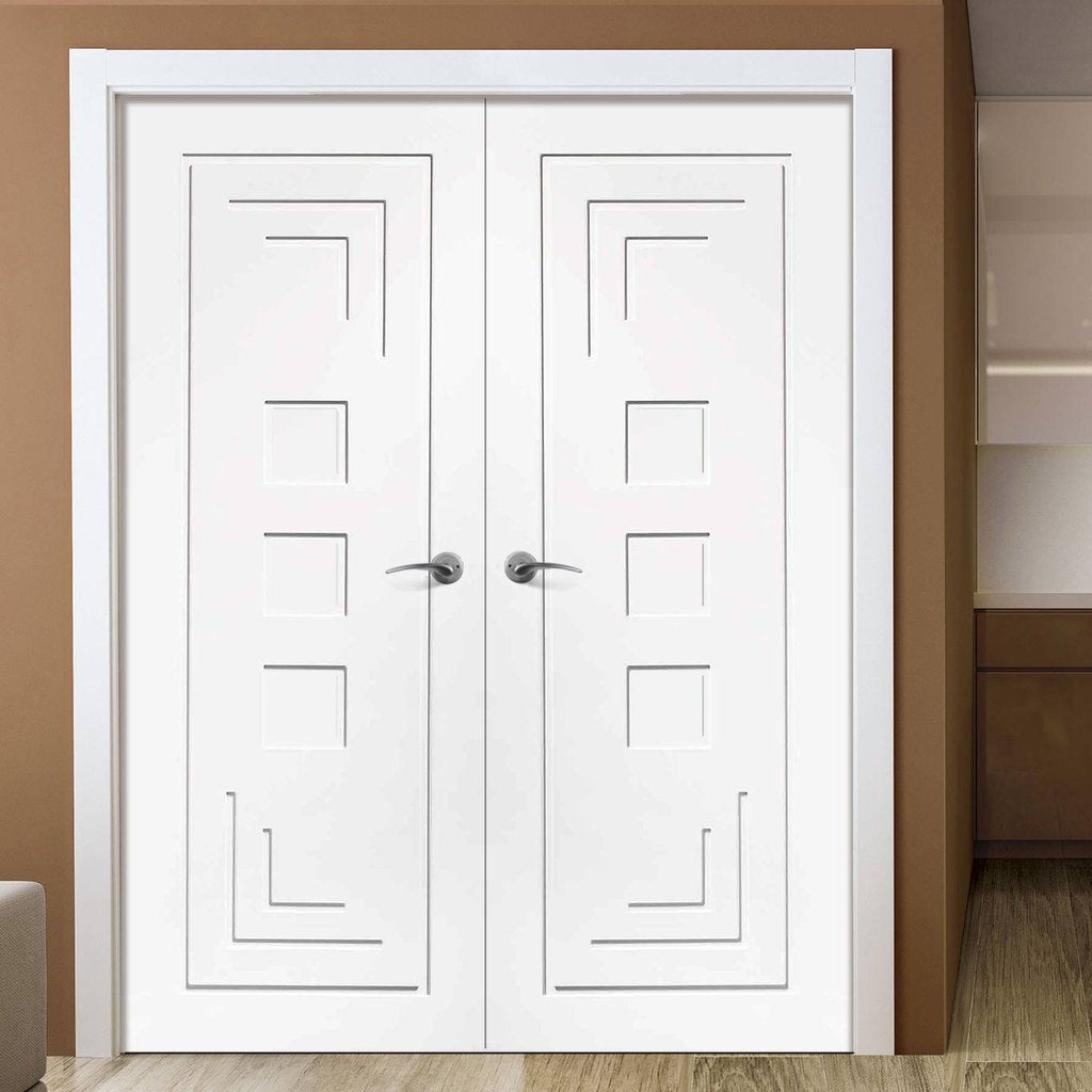 Bespoke Altino Flush Door - White Primed Pair