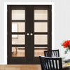 Montreal Dark Grey Ash Door Pair - Clear Glass - Prefinished