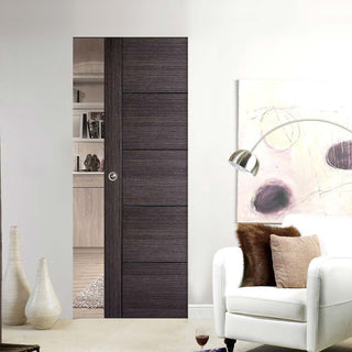 Image: Bespoke Vancouver Ash Grey Single Frameless Pocket Door - Prefinished
