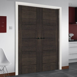 Image: Bespoke Montreal Light Grey Ash Fire Internal Door Pair - 1/2 Hour Fire Rated - Prefinished