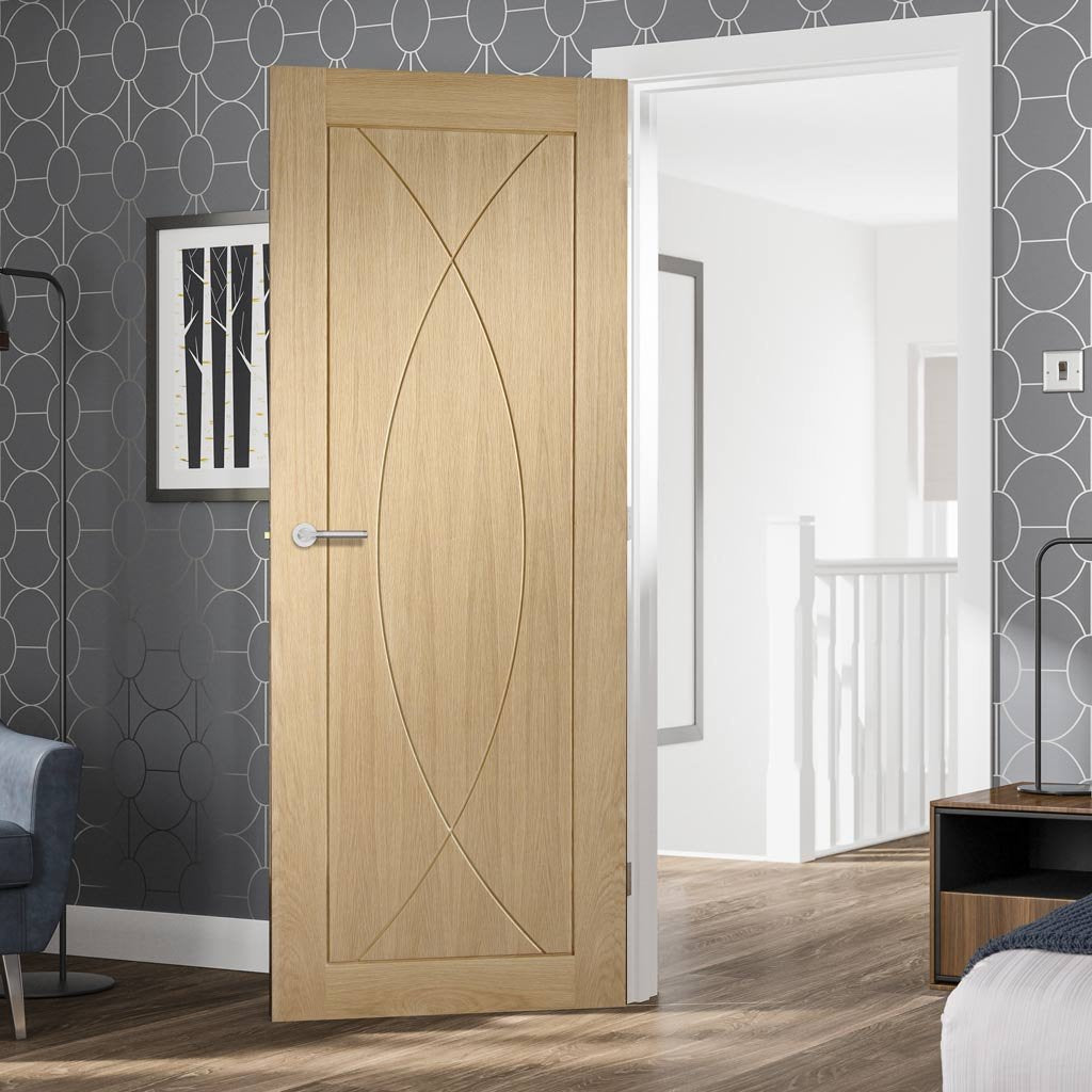 Bespoke oak flush modern door