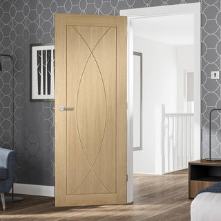 Image: Bespoke oak flush modern door