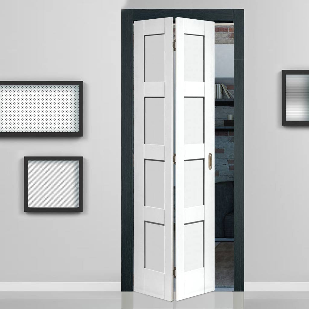 Shaker 4 Panel Bifold Door - White Primed