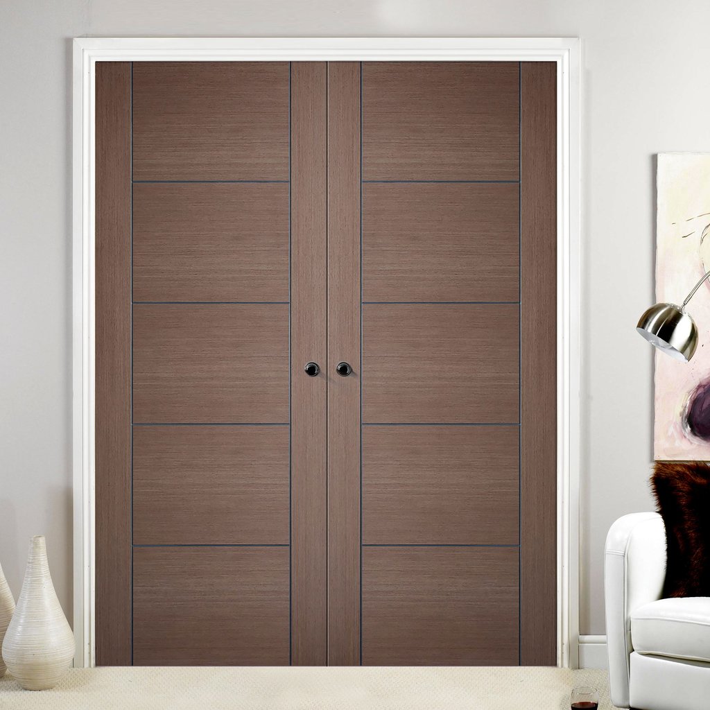 Vancouver Chocolate Grey Door Pair - Prefinished