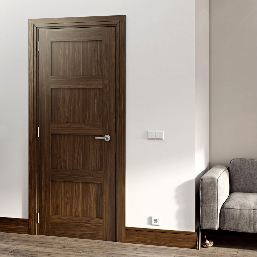 Bespoke Coventry Prefinished Walnut Shaker Style Internal Door