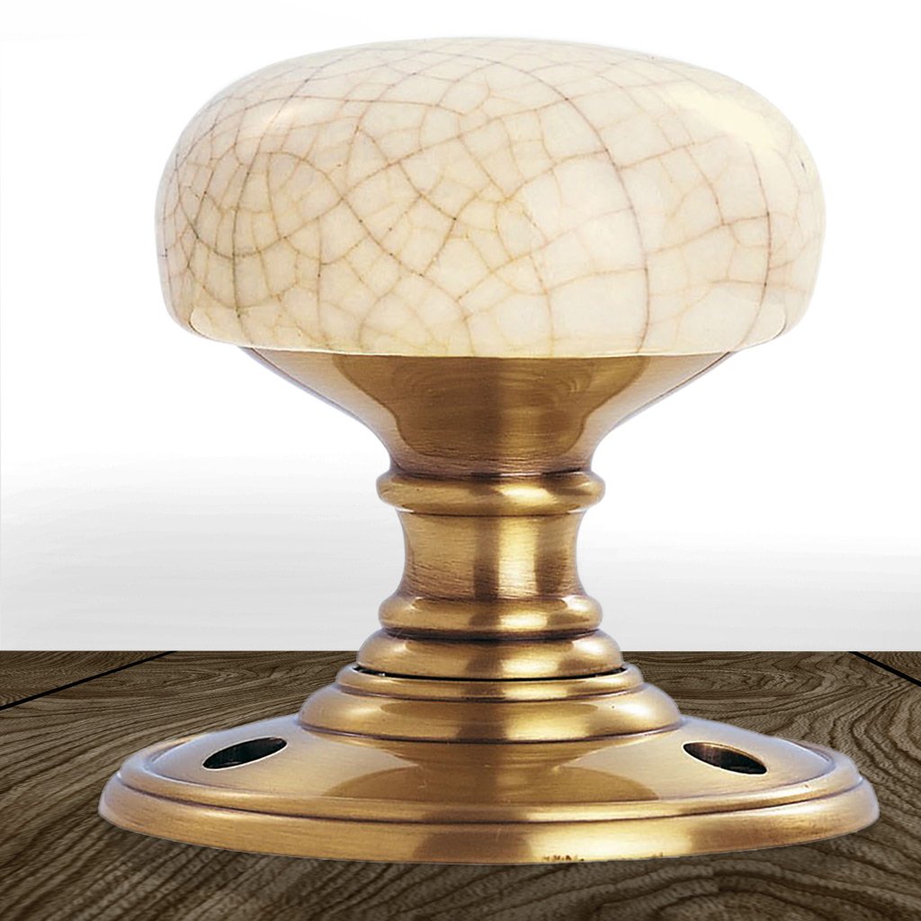 Delamain DK34ICFB Porcelain Mortice Knob Handles