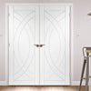 Simpli Double Door Set - Treviso Flush Door - White Primed