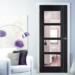 Image: Contemporary grey glazed interior door