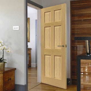 Image: Interior oak veneer traditional panel door