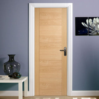 Image: door set kit vancouver oak 5 panelled style flush