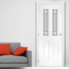 White PVC grainger door with grained faces victorian style toughened glass 