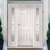 GRP White Colonial 6 Panel Composite Door -  Two Leaded Sidelights
