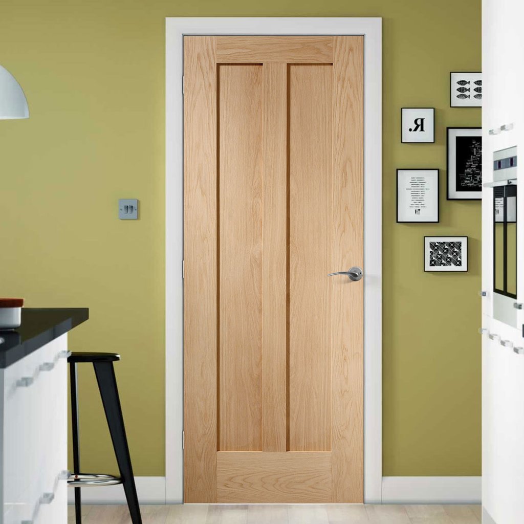 Bespoke oak veneer interior door