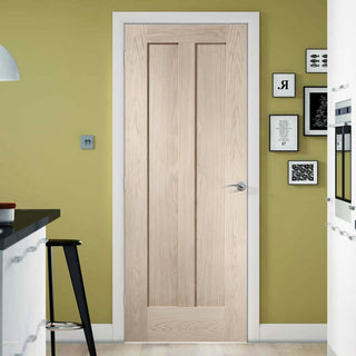 Image: Prefinished Novara Oak 2 Panel Fire Door - Choose Your Colour
