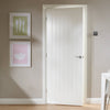 Bespoke Suffolk White Primed Fire Door - Vertical Lining - 1/2 Hour Fire Rated