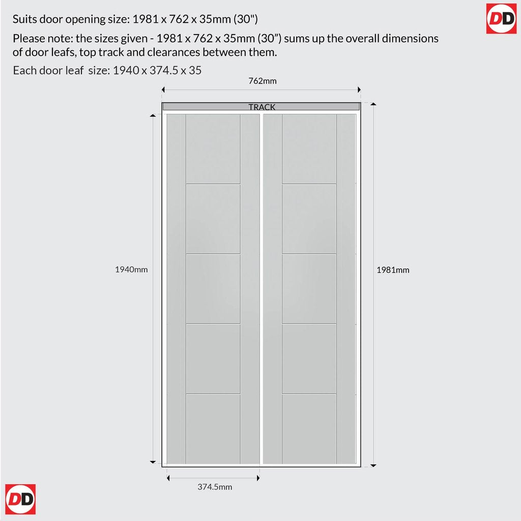J B Kind White Contemporary Tigris Bifold Door - Prefinished