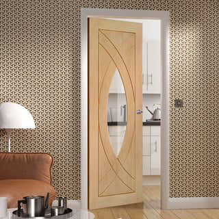 Image: Simpli Door Set - Treviso Oak Door - Clear Glass - Prefinished