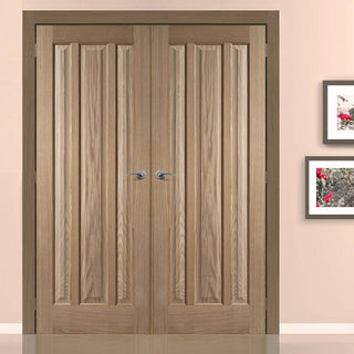 Image: Kilburn 3 Panel Oak Door Pair