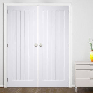 Image: Mexicano Door Pair - White Primed