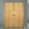 Galway Real American Oak Veneer Fire Door Pair - 1/2 Hour Fire Rated - Unfinished