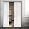 Ely Double Evokit Pocket Doors - White Primed