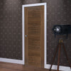 J B Kind Walnut Mistral Flush Fire Door - Decorative Grooves - 30 Minute Fire Rated - Prefinished