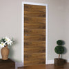 J B Kind Walnut Lara Fire Door with Horizontal Grooves - 1/2 Hour Fire Rated - Prefinished