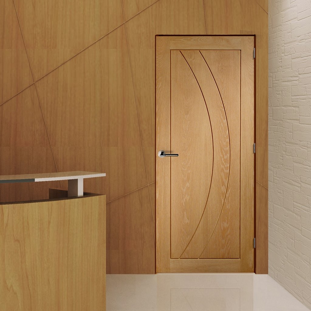 Bespoke oak flush modern door