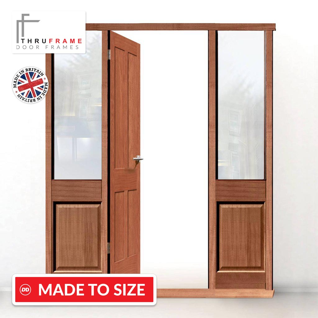 Exterior Door Frame with side glass apertures, Made to size, Type 3 Model 4.