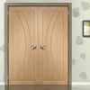 Salerno Oak Flush Door Pair - Prefinished