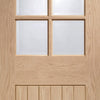 Bespoke Suffolk Oak 6L Glazed Double Pocket Door Detail - Prefinished