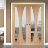 Simpli Double Door Set - Verona Oak Door - Clear Glass - Prefinished