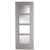 Five Folding Doors & Frame Kit - Vancouver Light Grey 3+2 - Clear Glass - Prefinished