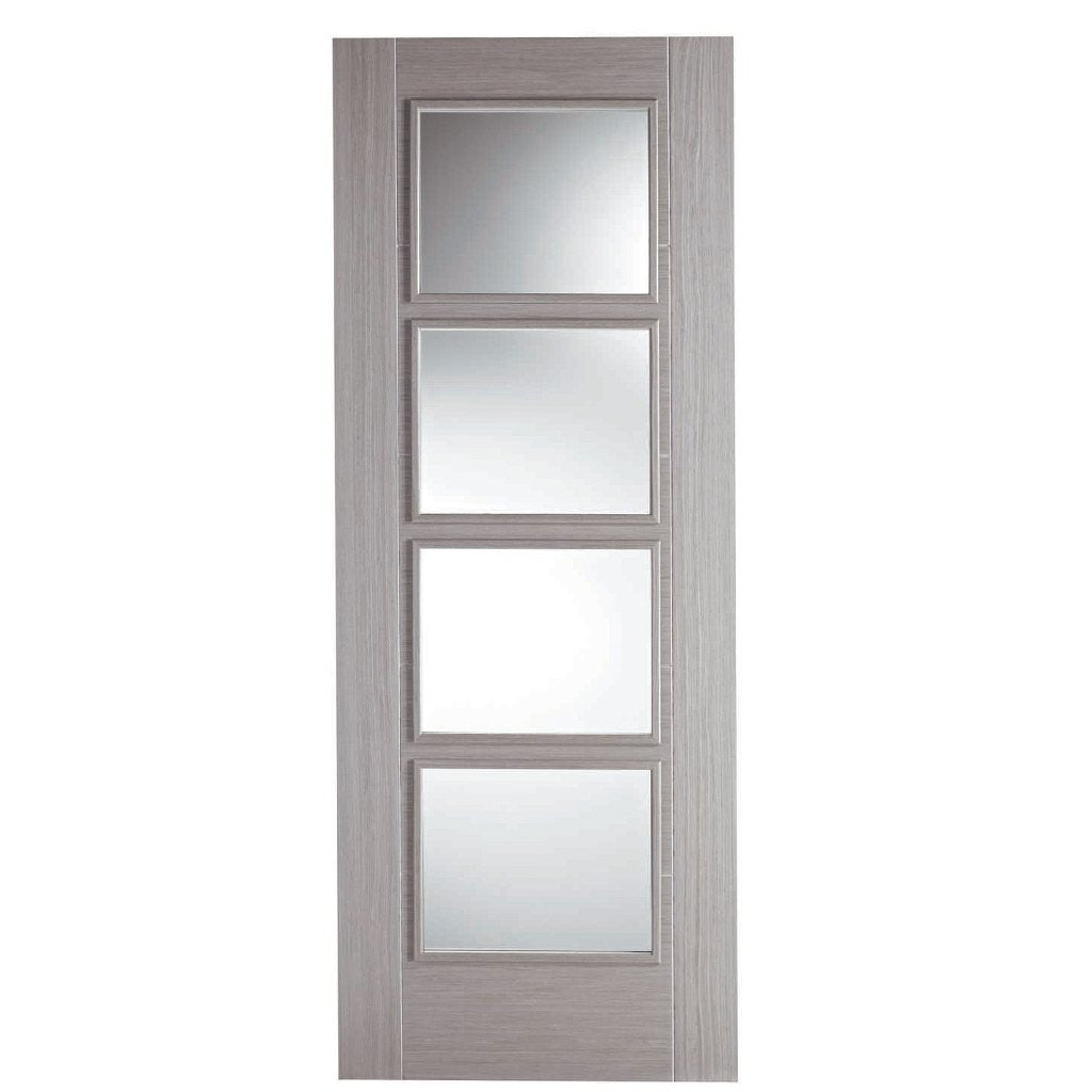 Contemporary grey glazed interior door