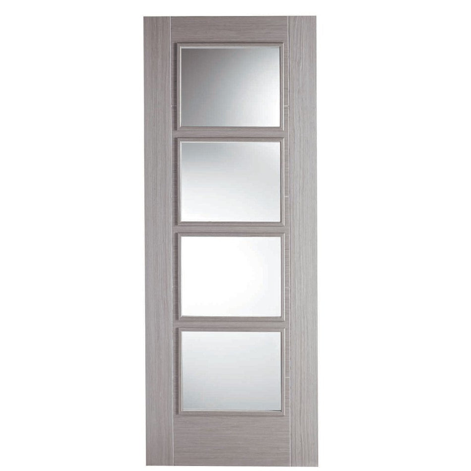 Contemporary grey glazed interior door