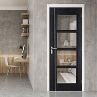 Contemporary grey glazed interior door