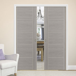 Image: Laminates Lava Painted Double Evokit Pocket Doors - Prefinished