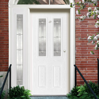 Image: GRP White Malton Leaded Double Glazed Composite Door - Leaded Single Sidelight