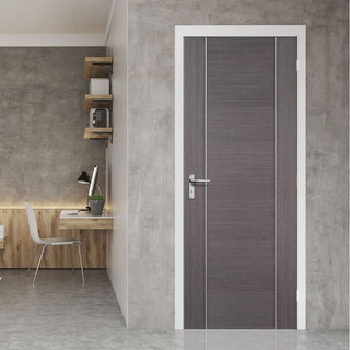 Image: Modern flush grey colour interior door